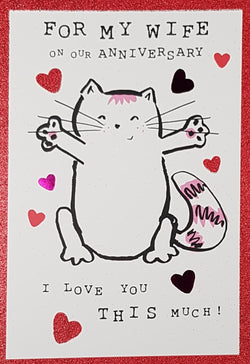 Anniversary Card - Wife / A Cat With Open Arms