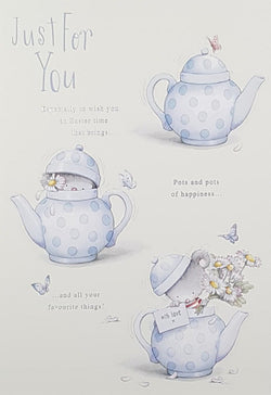 Easter Card - Just For You / A Little Grey Mouse Hiding In A Teapot