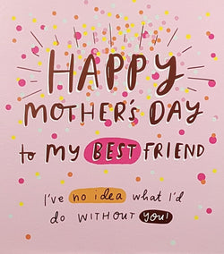 Friend Mothers Day Card -Polka Dots On A Pink Front