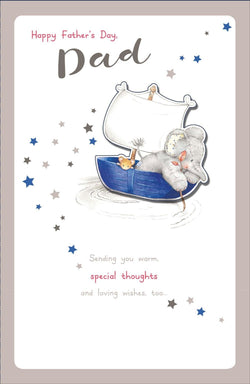 Fathers Day Card - Dad / A Mouse And Elephant In A Blue Boat