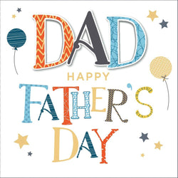 Fathers Day Card - Dad / Balloons & Stars