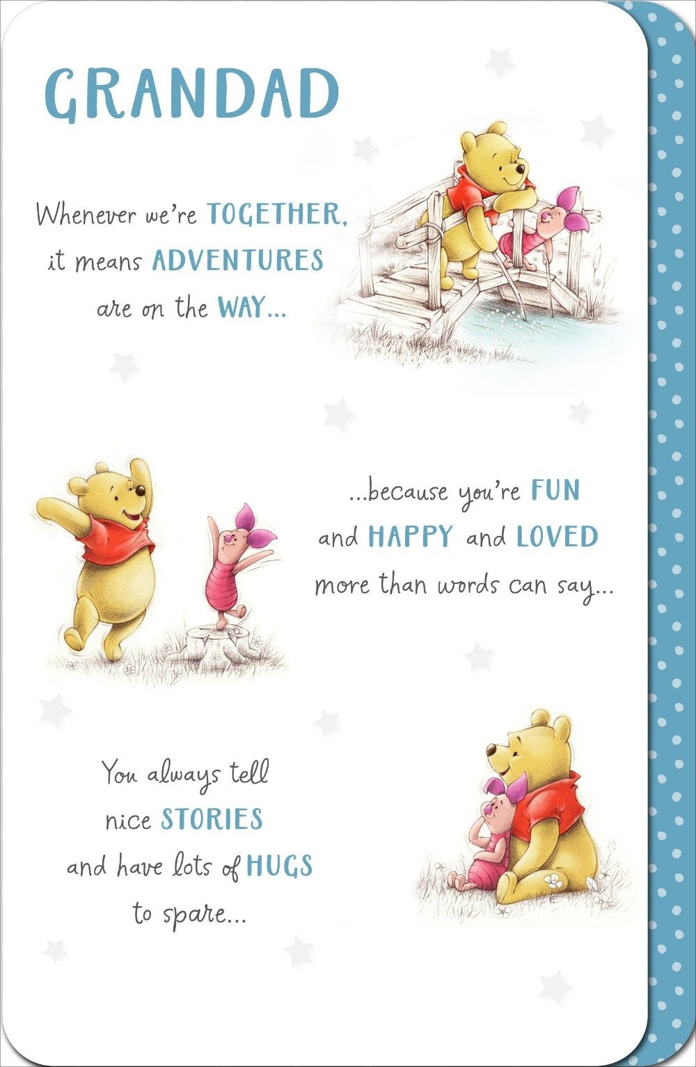 Fathers Day Card - Grandad / A Bear And Piglet Happy Together