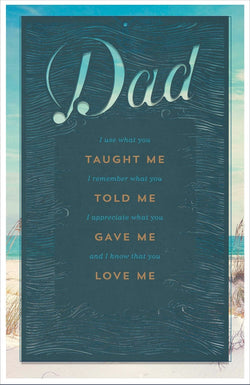 Fathers Day Card - Dad / I Use, I Remember, I Appreciate And I Know...