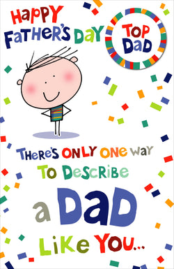 Fathers Day Card - Dad / Happy Boy & Top Dad