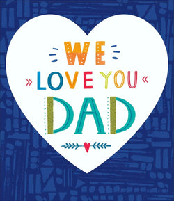 Fathers Day Card - Dad / A White Heart On A Blue Front