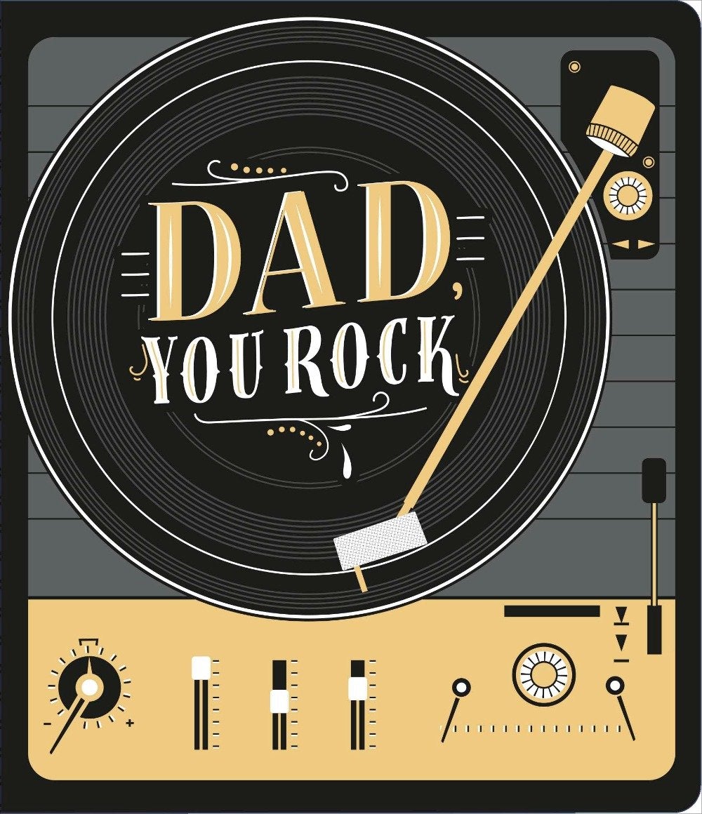 Fathers Day Card - Dad / You Rock & A Vinyl Record