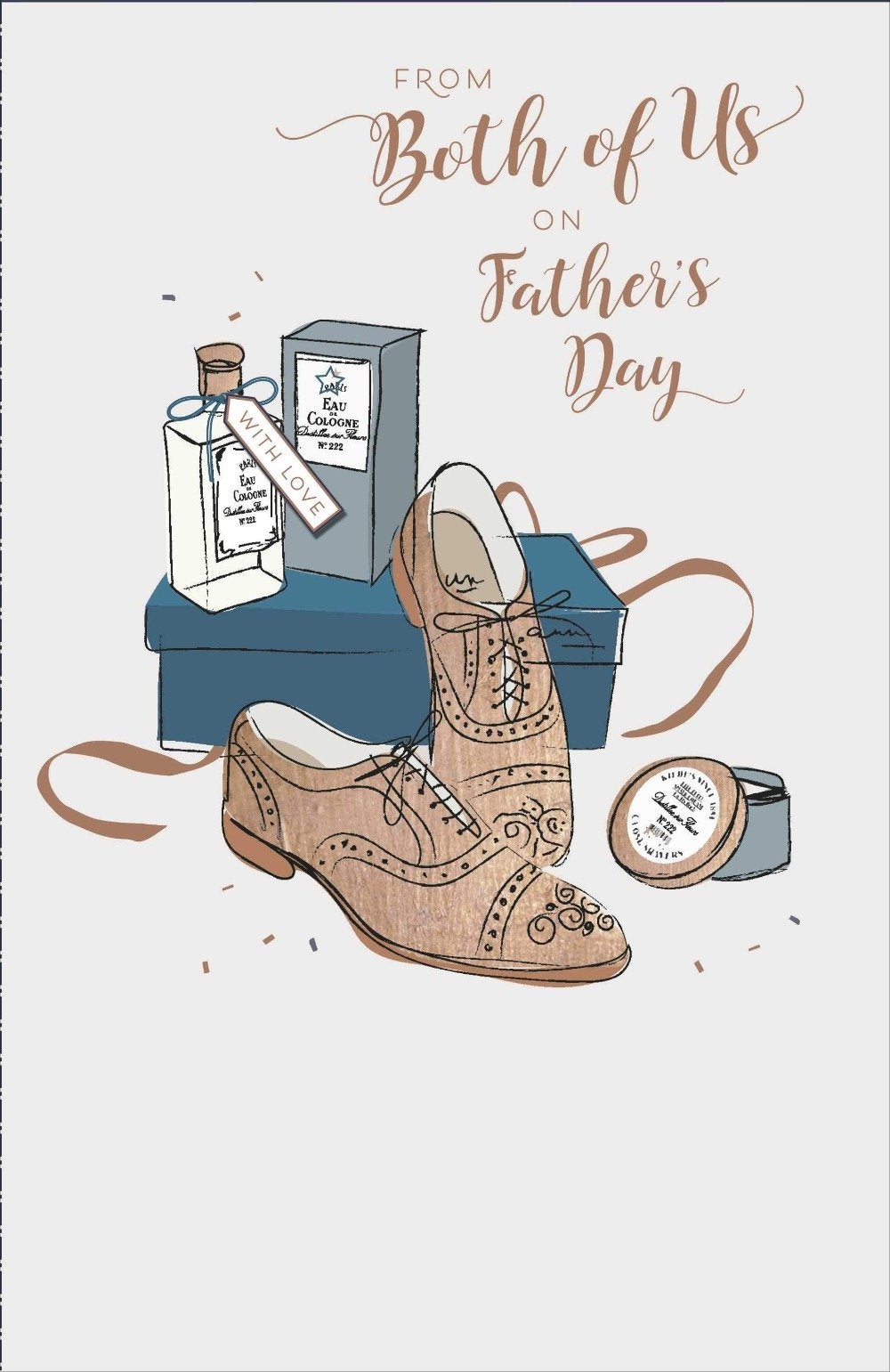 Fathers Day Card - Dad From Both / Pair Of Brown Shoes