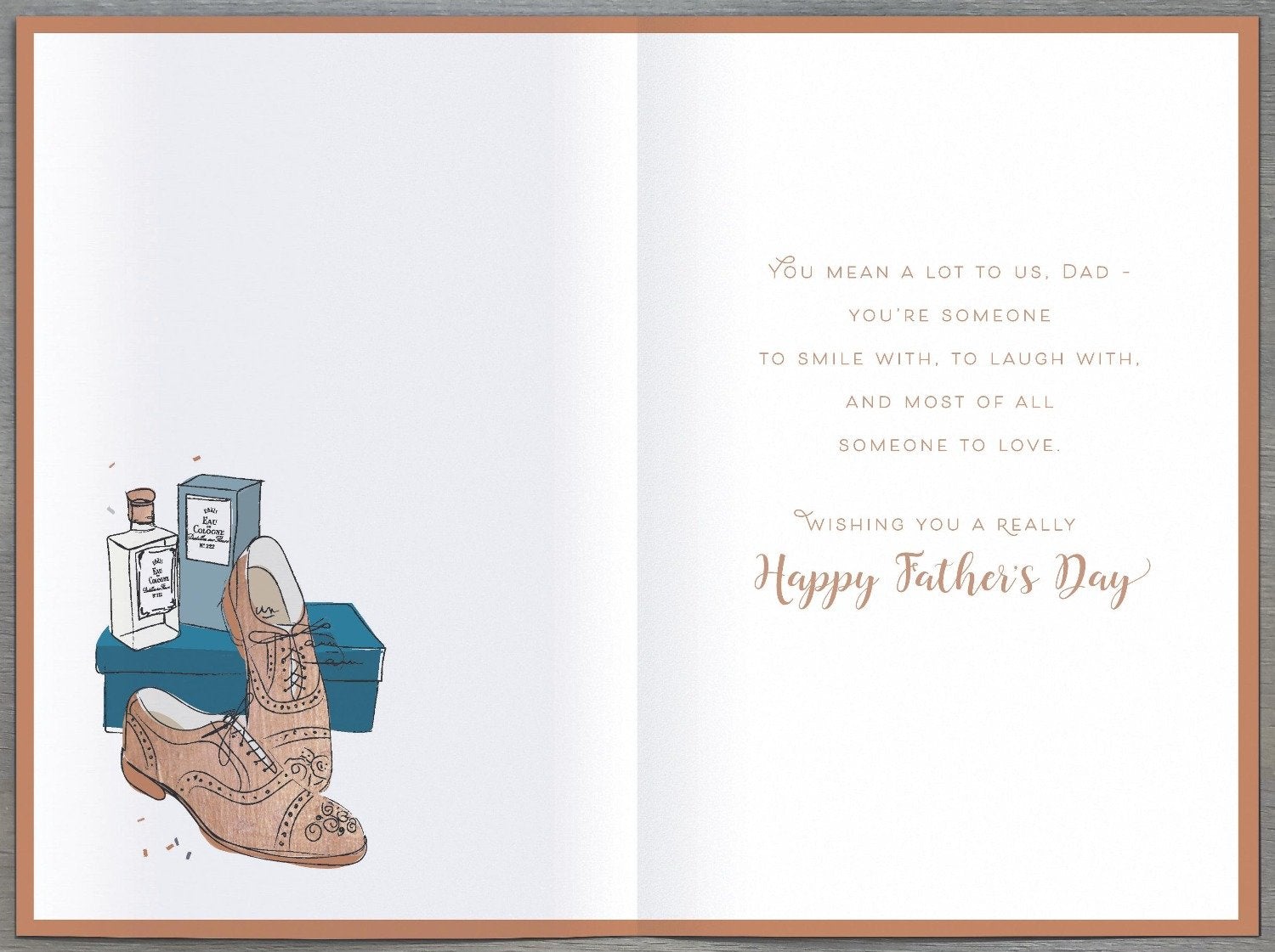 Fathers Day Card - Dad From Both / Pair Of Brown Shoes