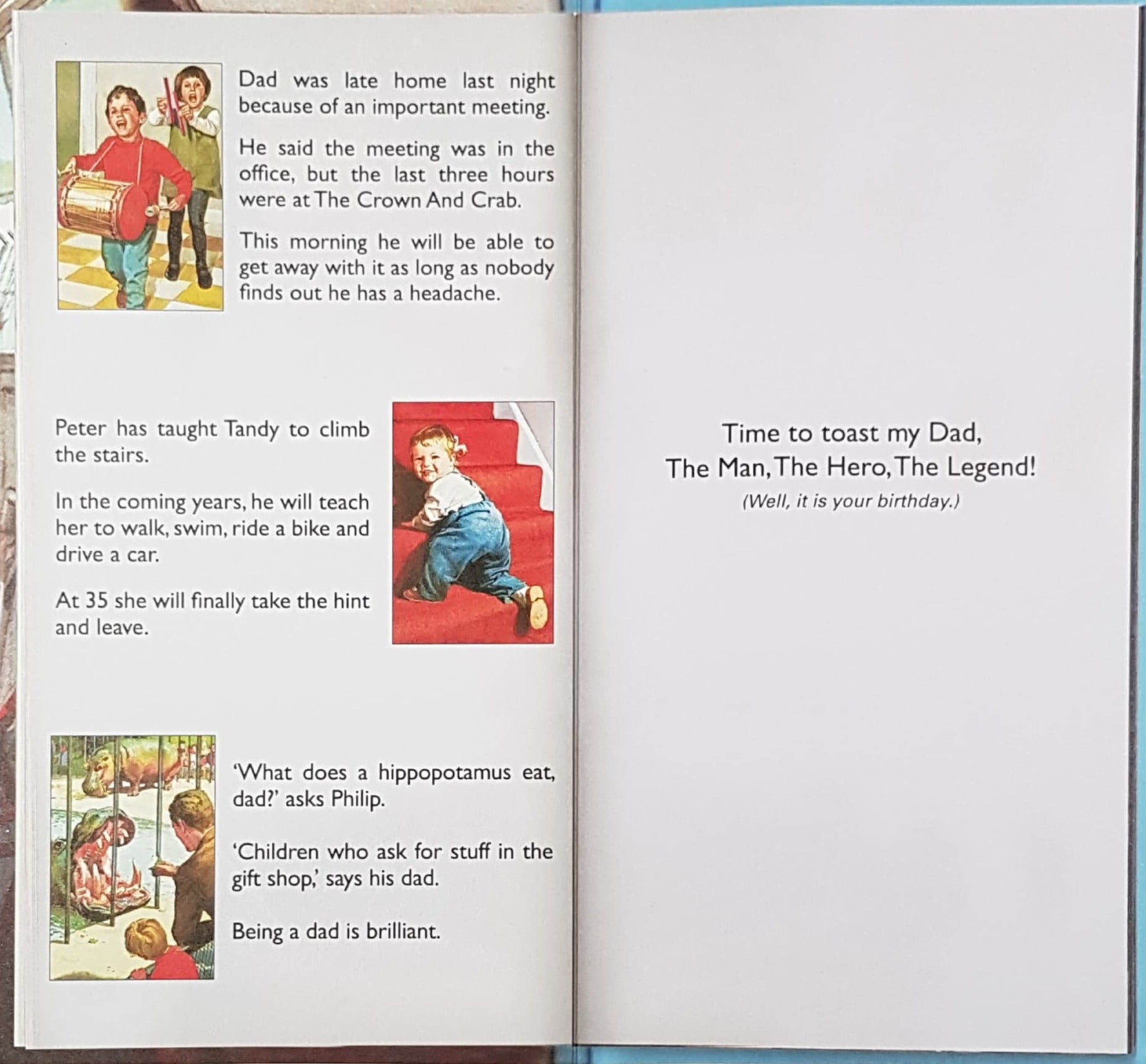 Birthday Card - Dad / A Man Smoking A Cigar & Two Boys