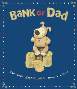 Fathers Day Card - Dad / Bank Of Dad & Teddy Sitting On Coins