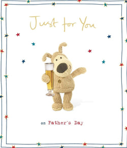 Fathers Day Card - Just For You / Teddy Holding A Beer Tumbler