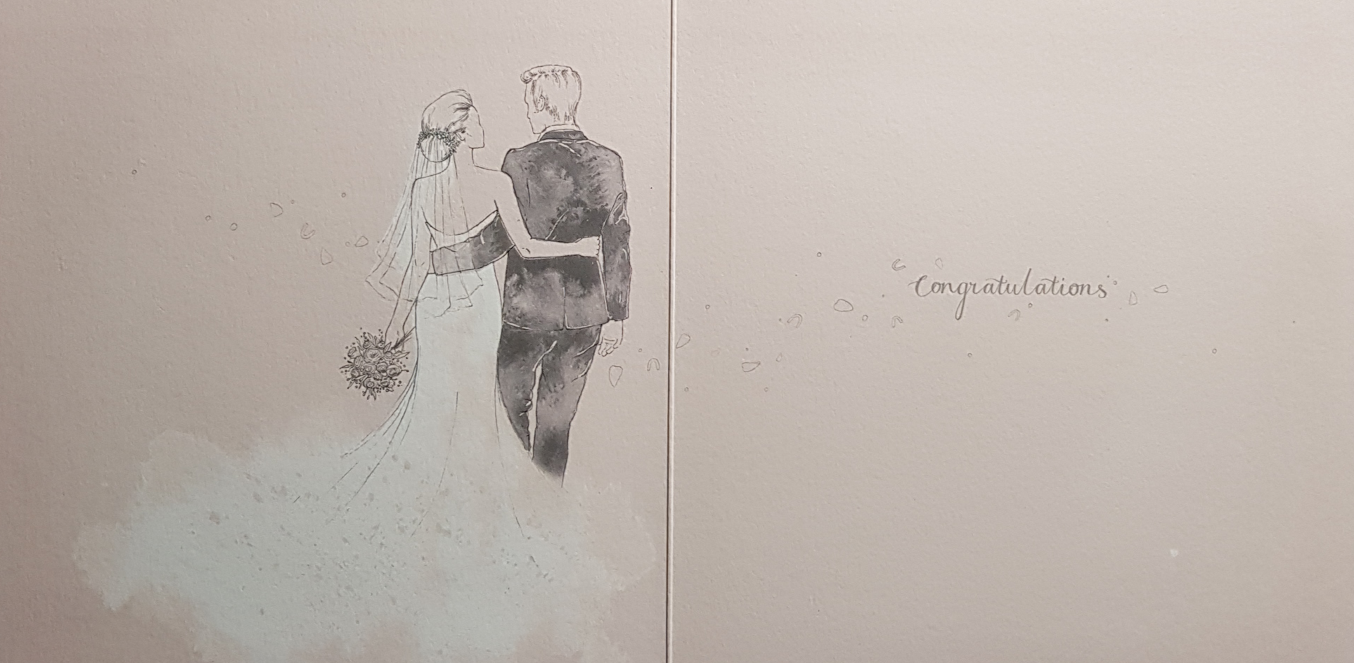 Wedding Card - Bride & Groom Slow Dancing