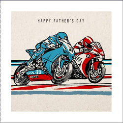 Fathers Day Card - General / Blue And Red Sports Bike