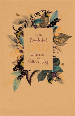 Fathers Day Card - Dad / With Love & Flowers
