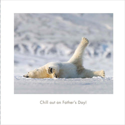 Fathers Day Card - Humour / Chill Out & Polar Bear Playing