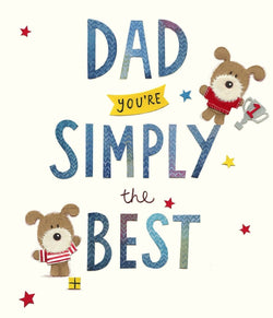 Fathers Day Card - Dad / Simply The Best & Two Small Teddies