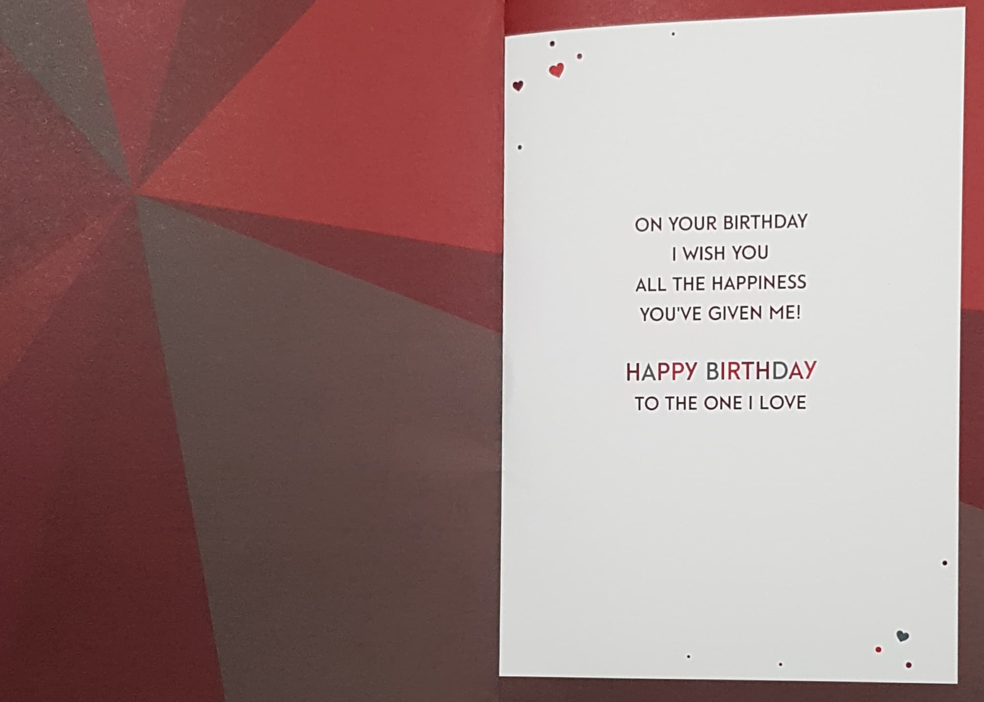 Birthday Card - One I Love / A Multi-Pattern Font & A Maroon Border