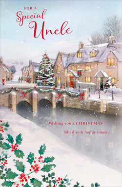 Uncle Christmas Card - Filled With Happy & Snowfall
