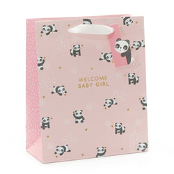 Gift Wrap - Gift Bag / Medium - New Baby Girl - Panda Bears