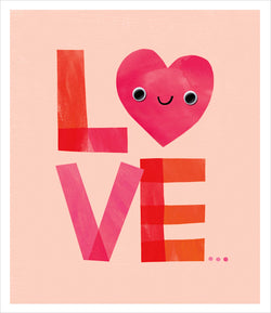 One I Love Valentines Day Card - Love Pink Background Red E