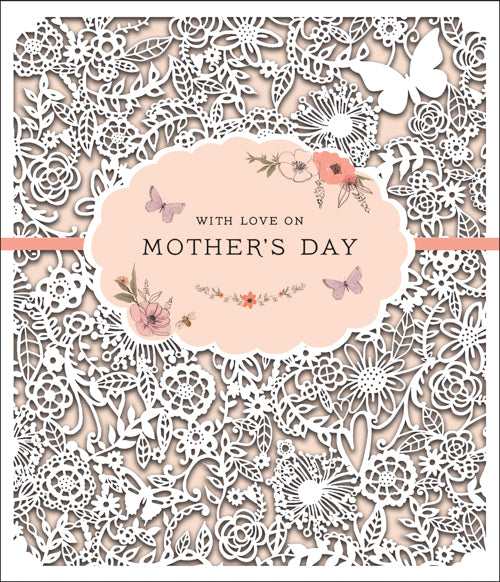 General Mothers Day Card - With Love On Mother's Day & Decorated Floral Cover