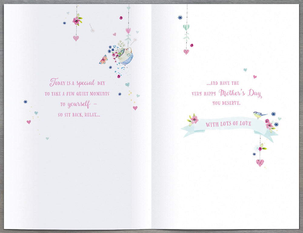 Grandma Mothers Day Card - Birdhouse & Butterflies Hanging from Strings