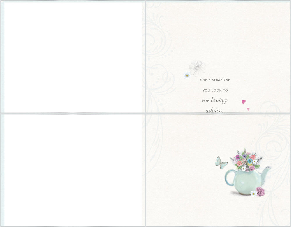 General Mothers Day Card - Thoughtful & Nice / Cup Vase & Books