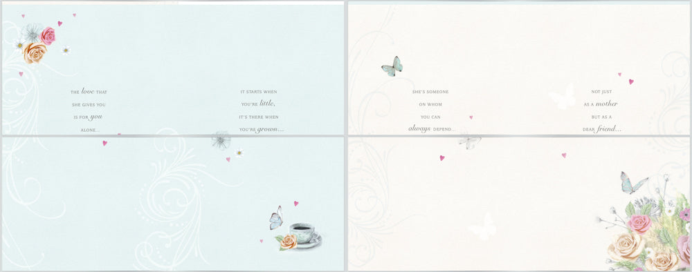 General Mothers Day Card - Thoughtful & Nice / Cup Vase & Books