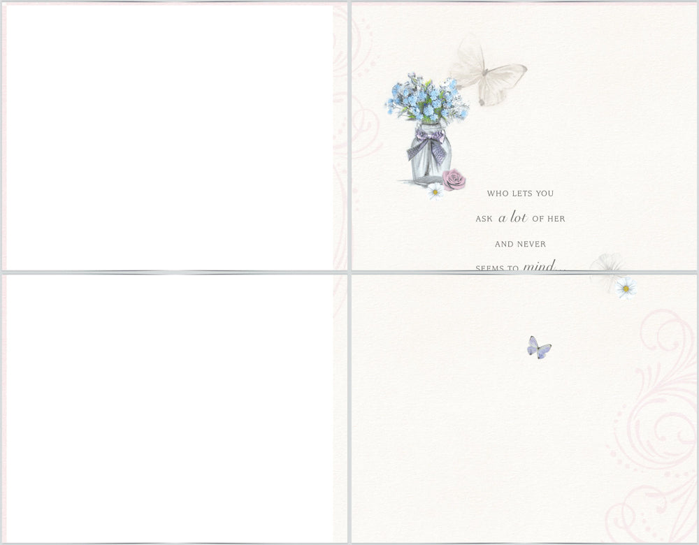 Mum Mothers Day Card - Thoughtful Considerate & Kind / Four Vases