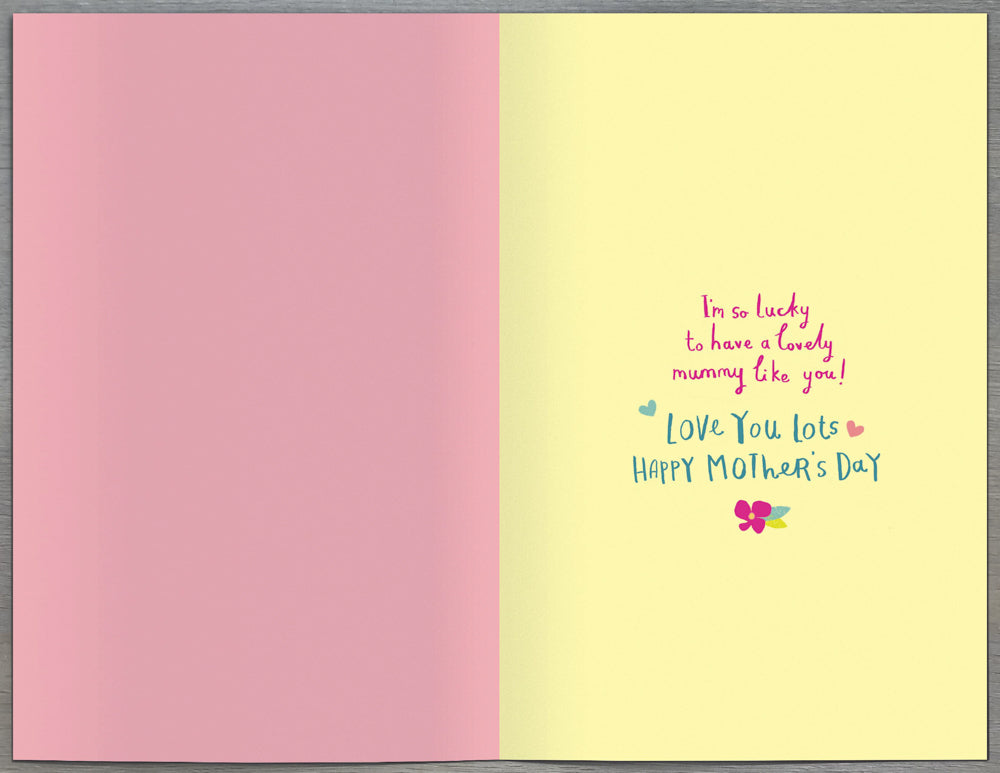 Mummy Mothers Day Card - Flamingos Flowers & Butterfly