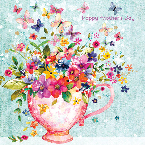 General Mothers Day Card - Flowers in a Cup