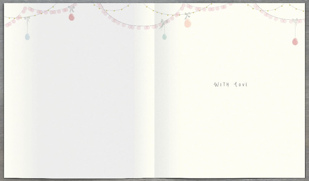 Easter Card - Easter Time / A Bunny Lying Next To Decorated Tree