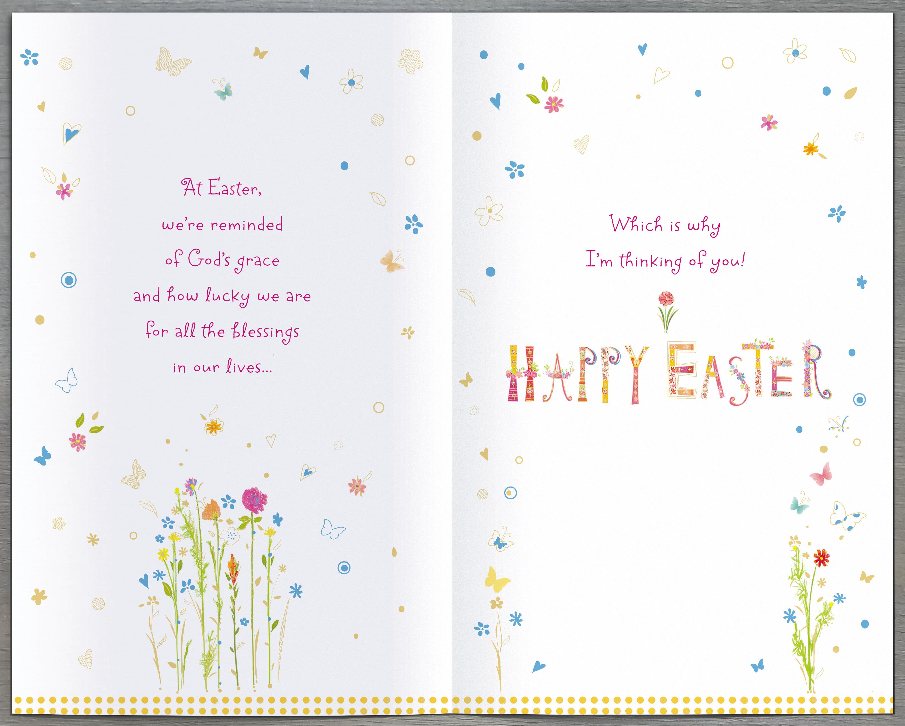 Easter Card - A Colourful Artistic Font With Butterflies & Flowers