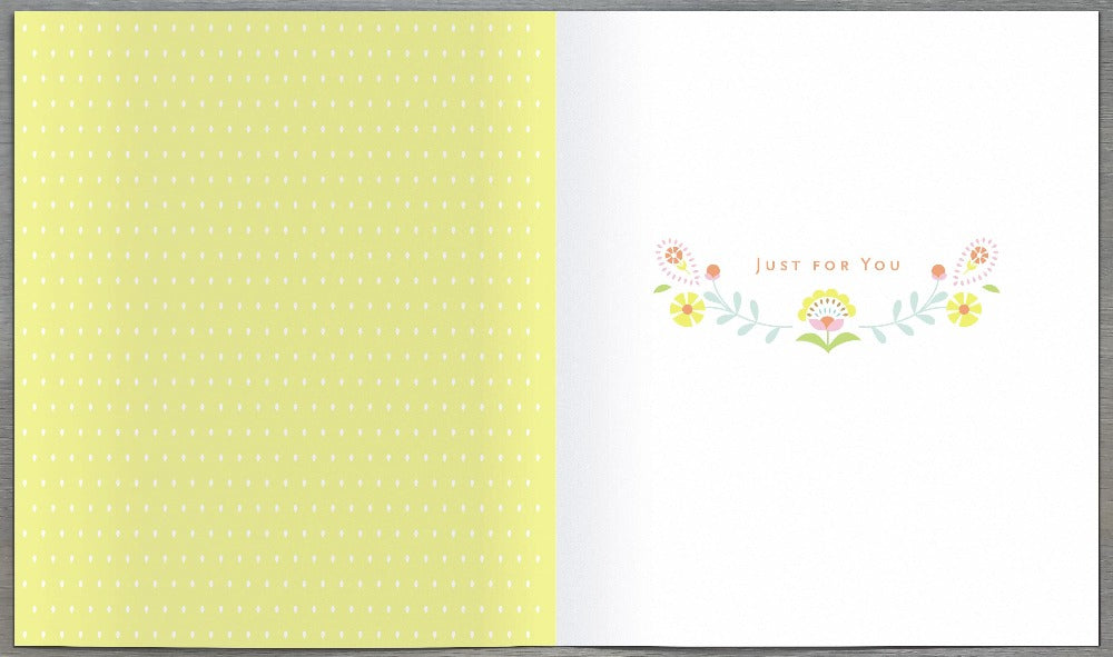 Easter Card - Happy Easter Wishes / A White Rabbit Hoppping & Flowers