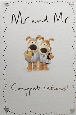 Wedding Card - Teddy Dog Couple (Mr. & Mr.)