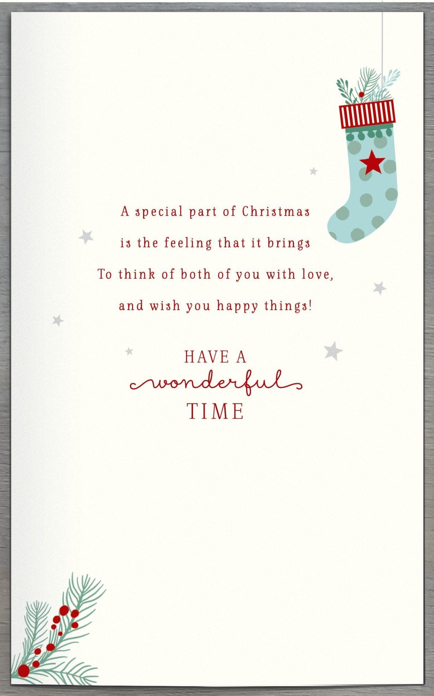 For Both Of You Christmas Card