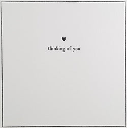 Thinking Of You Card - A Little Black Heart On A White Background