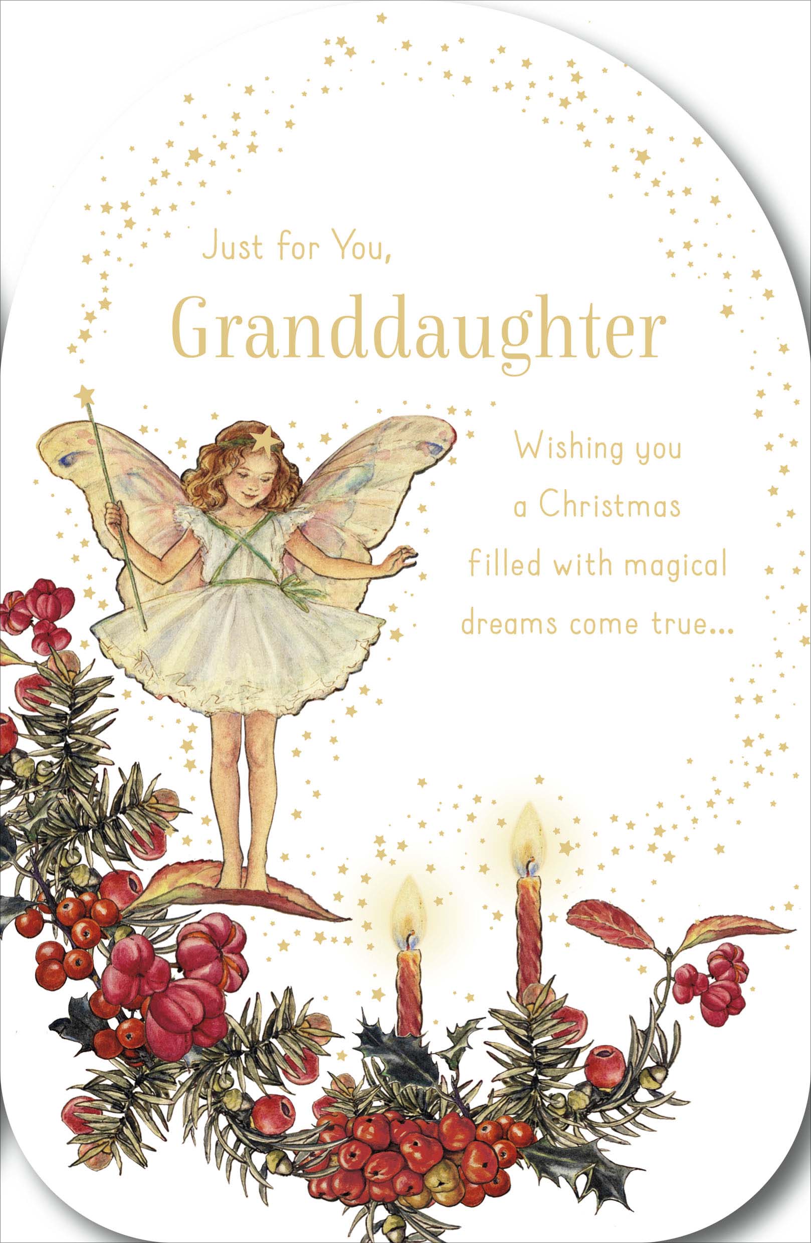 Granddaughter Christmas Card - With Magical & Fairy