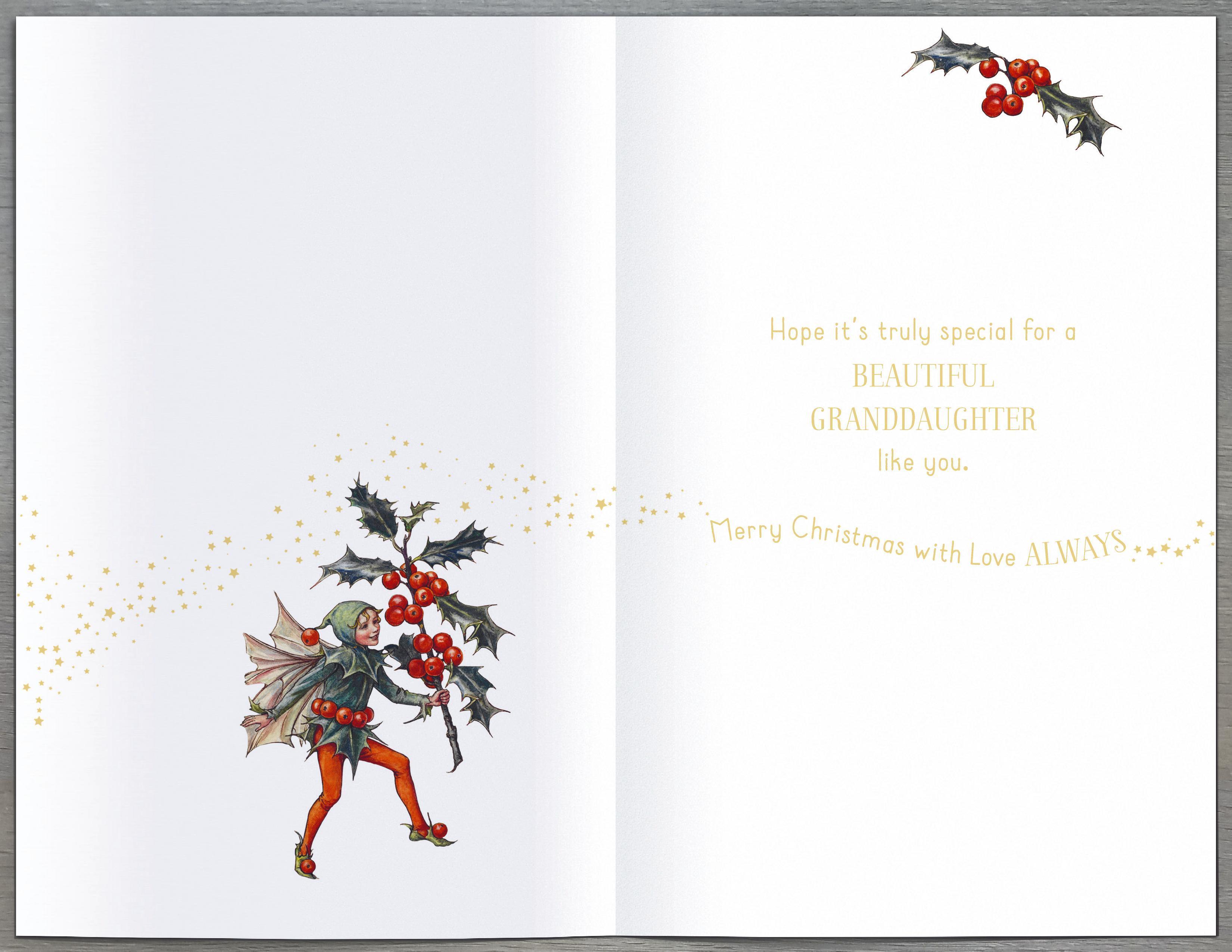 Granddaughter Christmas Card - With Magical & Fairy