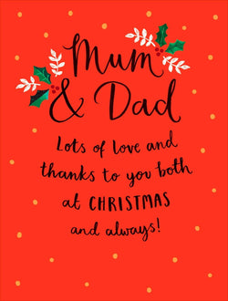 Mum And Dad Christmas Card