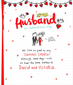 Husband Valentines Day Card - Famous Couple David Victoria