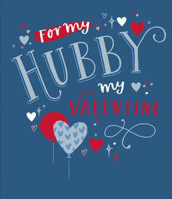 Hubby Valentines Day Card - Blue Husband Totally Amazing