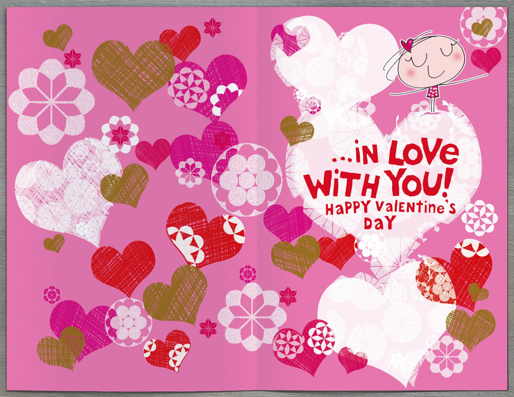 Wife Valentines Day Card - Heels Over Deeply Madly (With Badge)