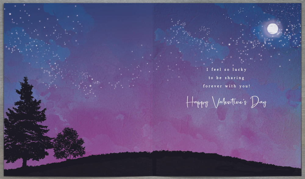 Wife Valentines Day Card - Sky Purple Violet In The Stars
