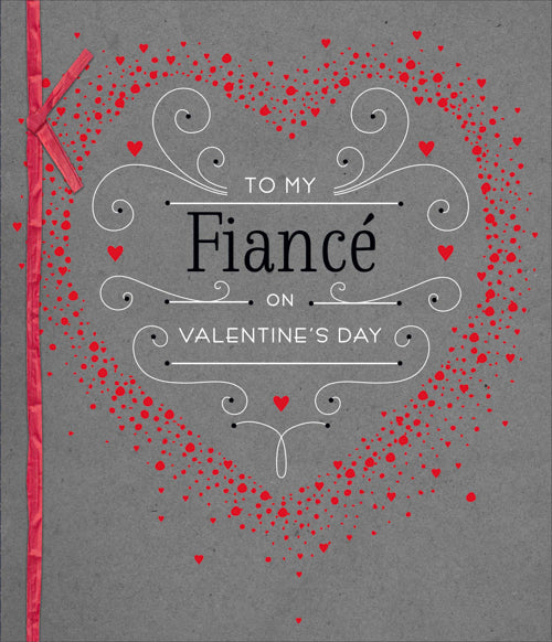 Fiance Valentines Day Card - Decorated Heart Little Confetti Heart