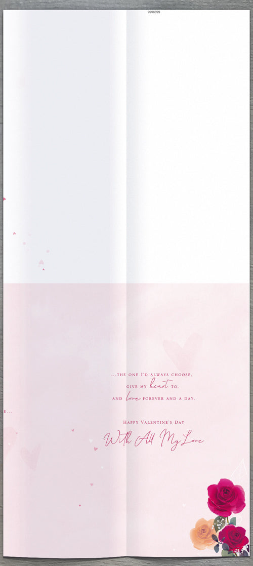 Wife Valentines Day Card - Bouquet Of Flowers Golden Leaves