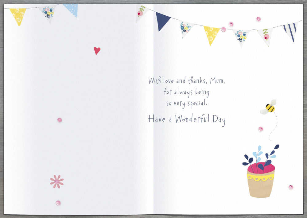 Mum Mothers Day Card - Bouquet in Watering Can / Cup and Tea