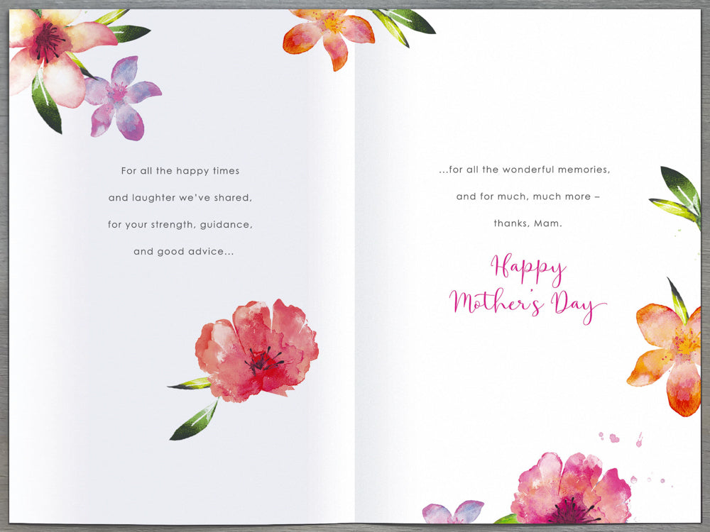Mum Mothers Day Card - Square with Flower / Lovely Mum