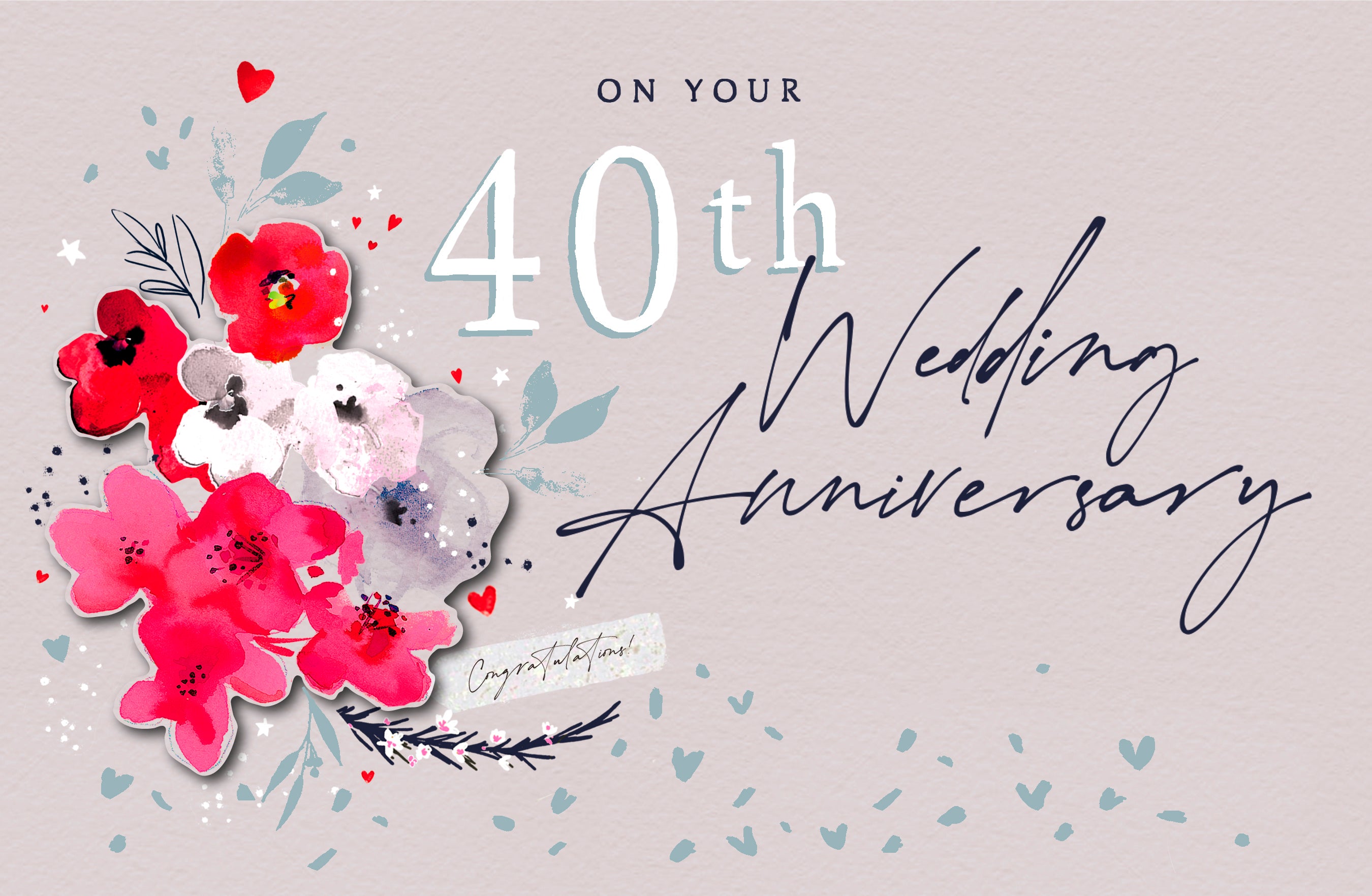 Anniversary Card - 40th Anniversary