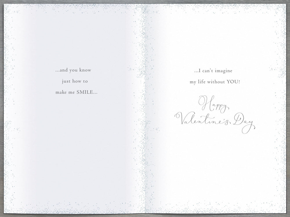 General Valentines Day Card - With Love Silver Leaf